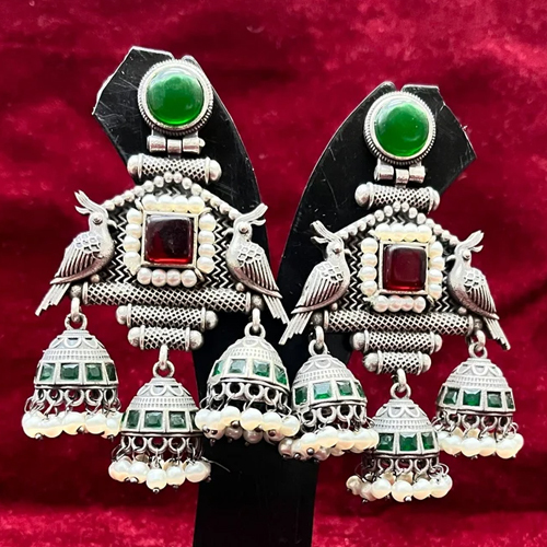 Oxidized Brass Antique Design Earrings