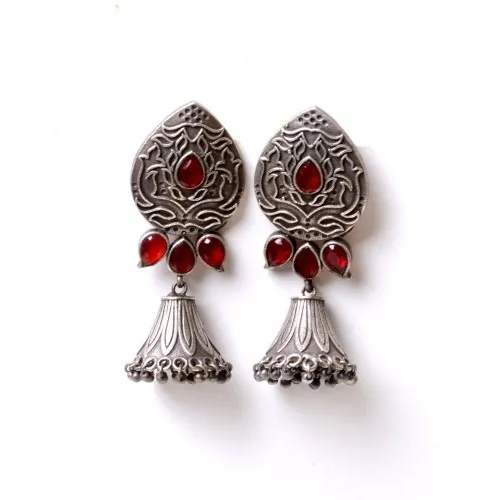 Antique Silver Look Like Oxidized Fashion Earrings
