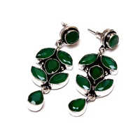 Green Quartz Designer Earrings - Gender: Women