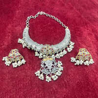 Traditional Indian Necklace Set - Color: Muti Colour