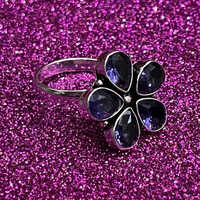 925 Silver Plated German Silver Quartz Ring - Design: Modern