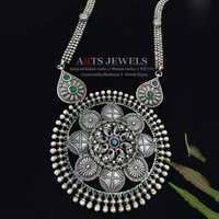 Antique Silver Look Alike Long Necklace