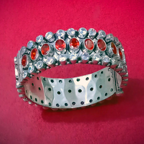 Premium Multicolor Brass Bangles - Color: Silver