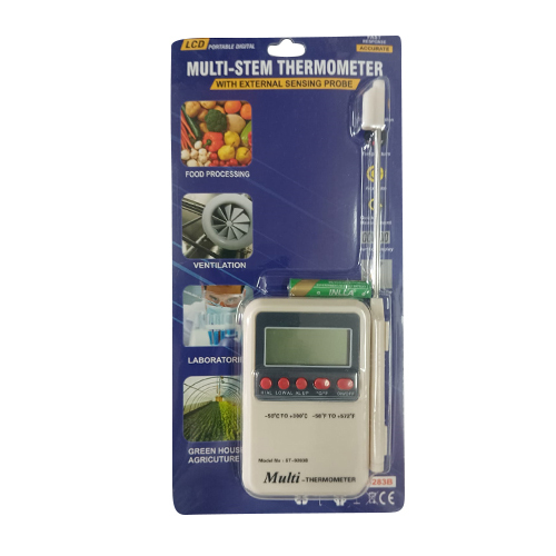 Multi-Stem Thermometer With External Sensing Probe