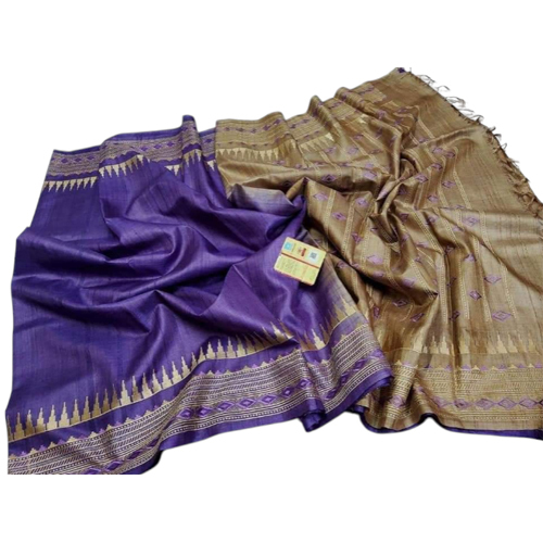 Violet Color Pure Linen Saree - Feature: Washable
