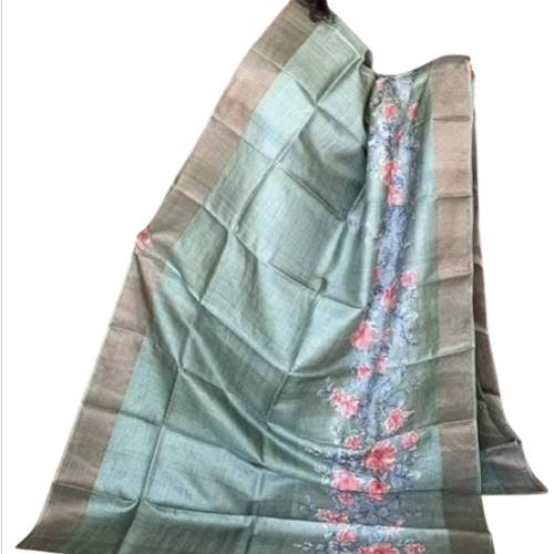 Ladies Pure Tussar Munga Silk Saree - Color: Purple