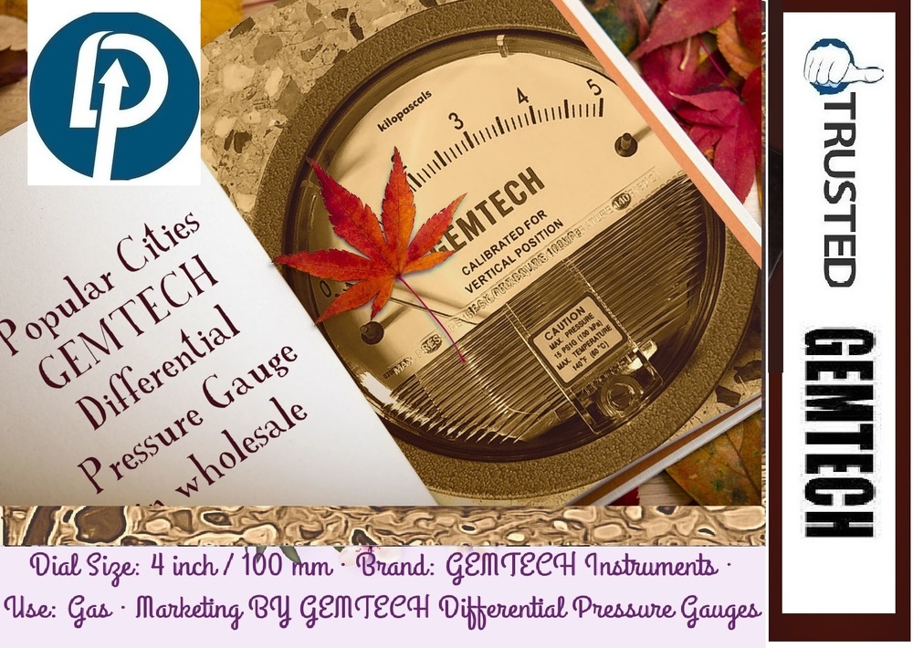 Popular Cities GEMTECH Differential Pressure Gauge Wholesalers for Mumbai
