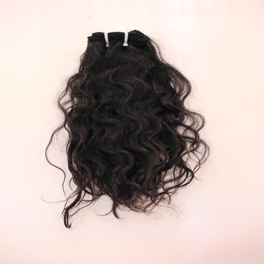 Raw Indian Hair Temple Human Hair Exporter Weft Hair Bundles - Color: Black