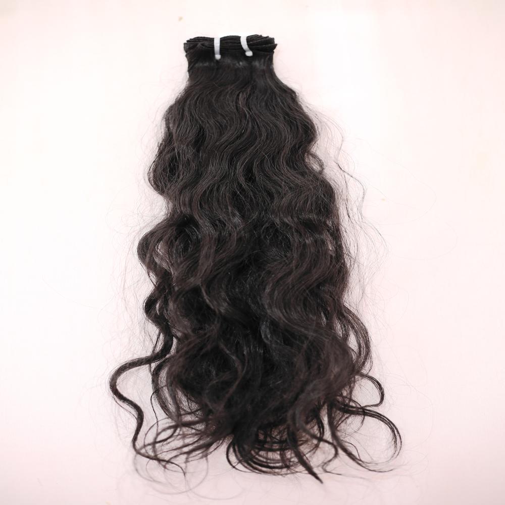 Raw Indian Hair Temple Human Hair Exporter Weft Hair Bundles - Color: Black