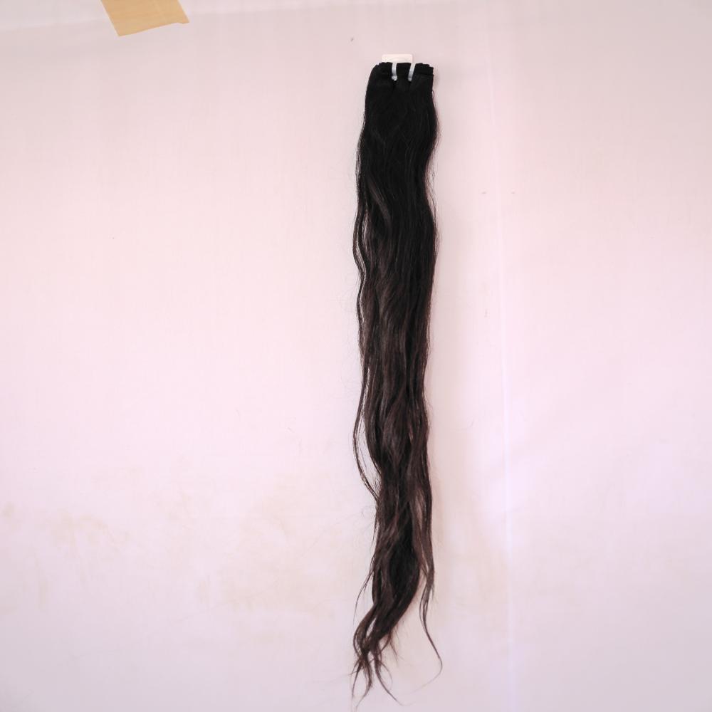Natural Raw Indian Temple Hair Silk Straight 3 Bundles Wavy Weft Extensions (16