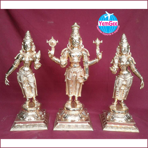 Panchaloha Perumal Set - Color: Golden