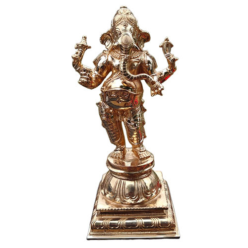 9 Inch Panchaloha Ganesh Standing - Features: High Quality