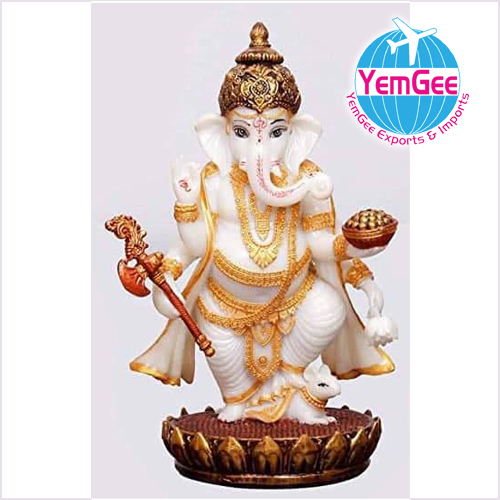 21 Inch Marble Ganesha Statue