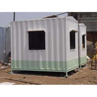 Fabricated Portable Office Cabin - Color: White Green