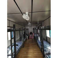 Portable Accommodation Cabin - Mild Steel Walls, Steel Roof, Sliding Alloy Aluminum Windows, White Color | Versatile For Office, Shop, And Housing Needs