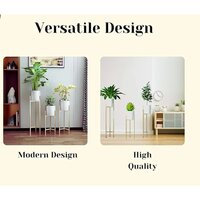 Metal Indoor White Planter Set