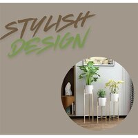 Metal Indoor White Planter Set