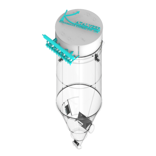 Bag Filter - Polyester Filter Bags Ã 150-200 mm Grey Body with Cyan Components | 99% Efficiency Pulse-Jet Cleaning Customizable Design