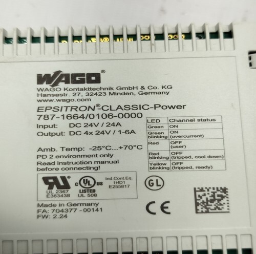 Wago 787-1664/0106-0000 Electronic Circuit Breaker