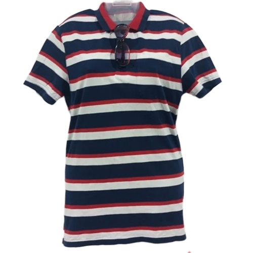 180 Gsm Men Cotton Striped Polo T Shirt - Color: Multicolor