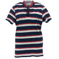 180 Gsm Men Cotton Striped Polo T Shirt - Color: Multicolor