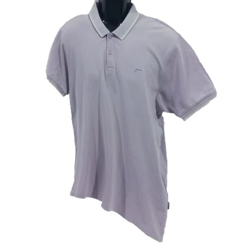 Lavender Color Men Cotton Polo T Shirt