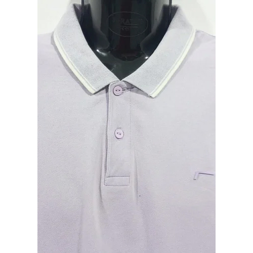 Lavender Color Men Cotton Polo T Shirt