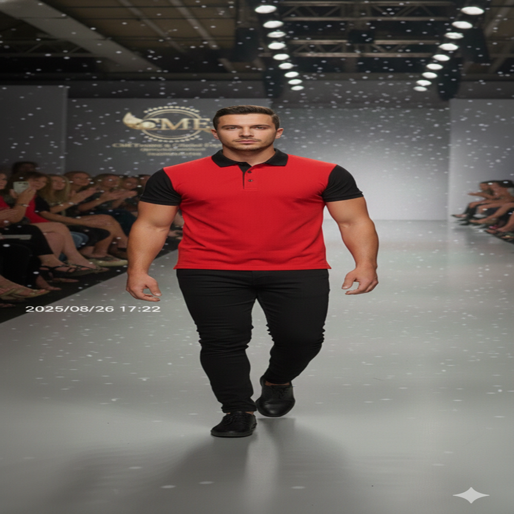 150 Gsm Men Cotton Polo T Shirt - Color: Red Black