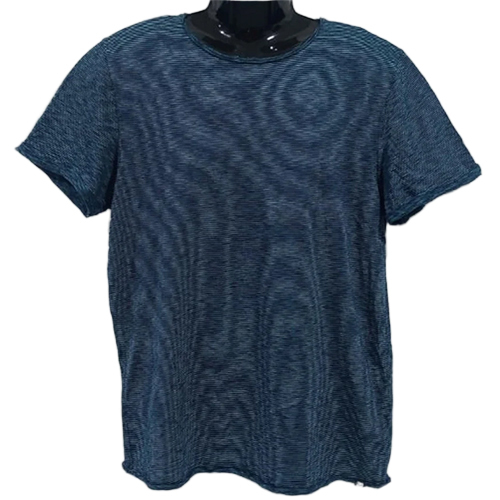 Blue Men Cotton T Shirt - Color: Multicolor