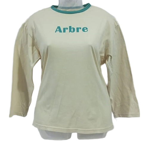 150 Gsm Ladies Cotton Printed T Shirt Top - Color: Yellow Base