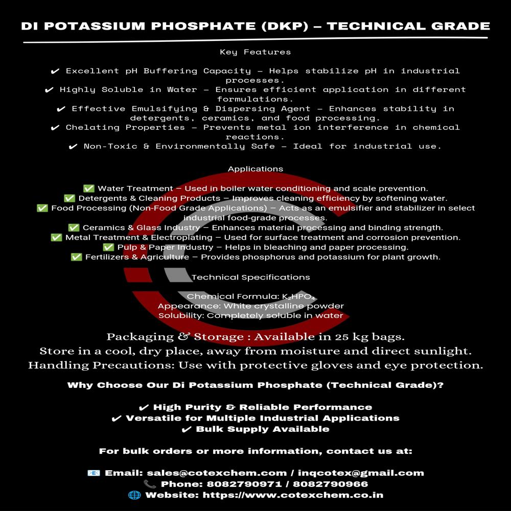 Di Potassium Phosphate (Technical Grade) - Application: Industrial