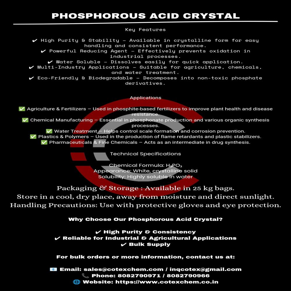 Phosphorus Acid Crystal - Grade: Industrial Grade
