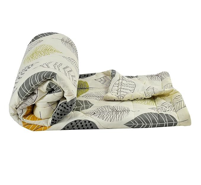 Single Bed Comforter - Glace Cotton Material, All-season Design, Elegant Stitched Finish, Soft Insulating Fiber Filling For Even Warmth