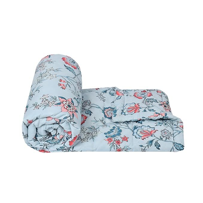 Single Bed Comforter - Glace Cotton Material, All-season Design, Elegant Stitched Finish, Soft Insulating Fiber Filling For Even Warmth