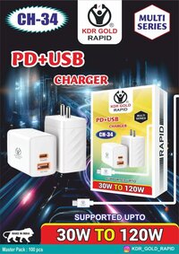 Rapid 120W PD+USB Charger with 1 Year Warranty
