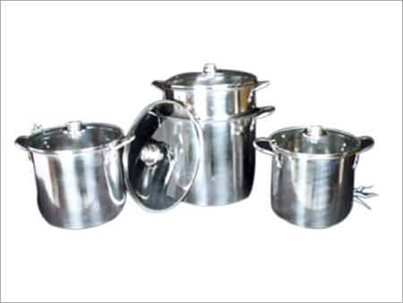 ग्लास के साथ स्टॉक पॉट सेट