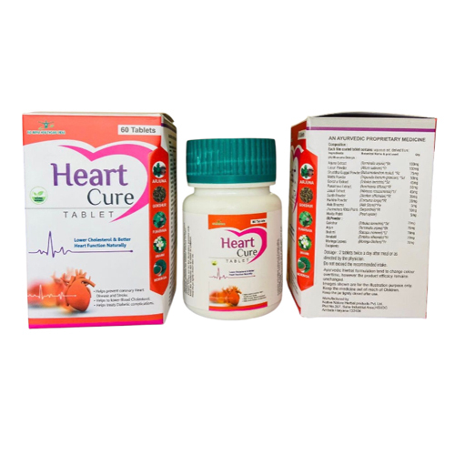 60 टैबलेट्स कम कोलेस्ट्रॉल और बेहतर हृदय कार्य के लिए (HEART CURE TABLET)