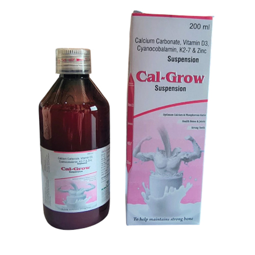 200ml Calcium Carbonate Vitamin D3 Cyanocobalamin K2-7 And Zinc Suspension
