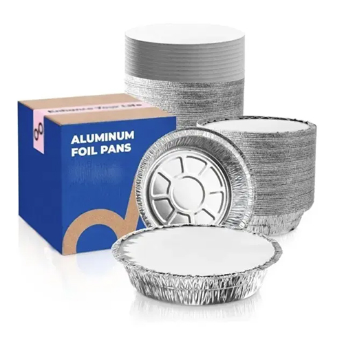 660 ml Round Aluminium Container with Lid