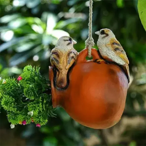 Hanging Matka Bird Duo