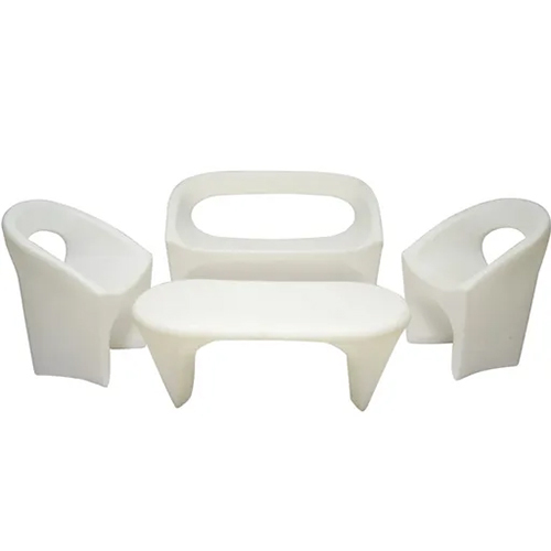 Lounge Set (1 Oval Table, 1 Double Seater Sofa & 2 Chairs â With LED)
