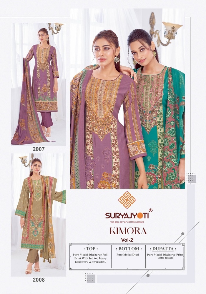 Suryajyoti Kimora Vol-2 A Dress Material - Color: Multicolor