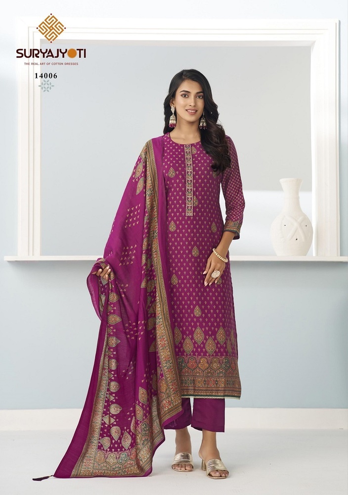 Suryajyoti Pushpa Vol-14  Dress Material