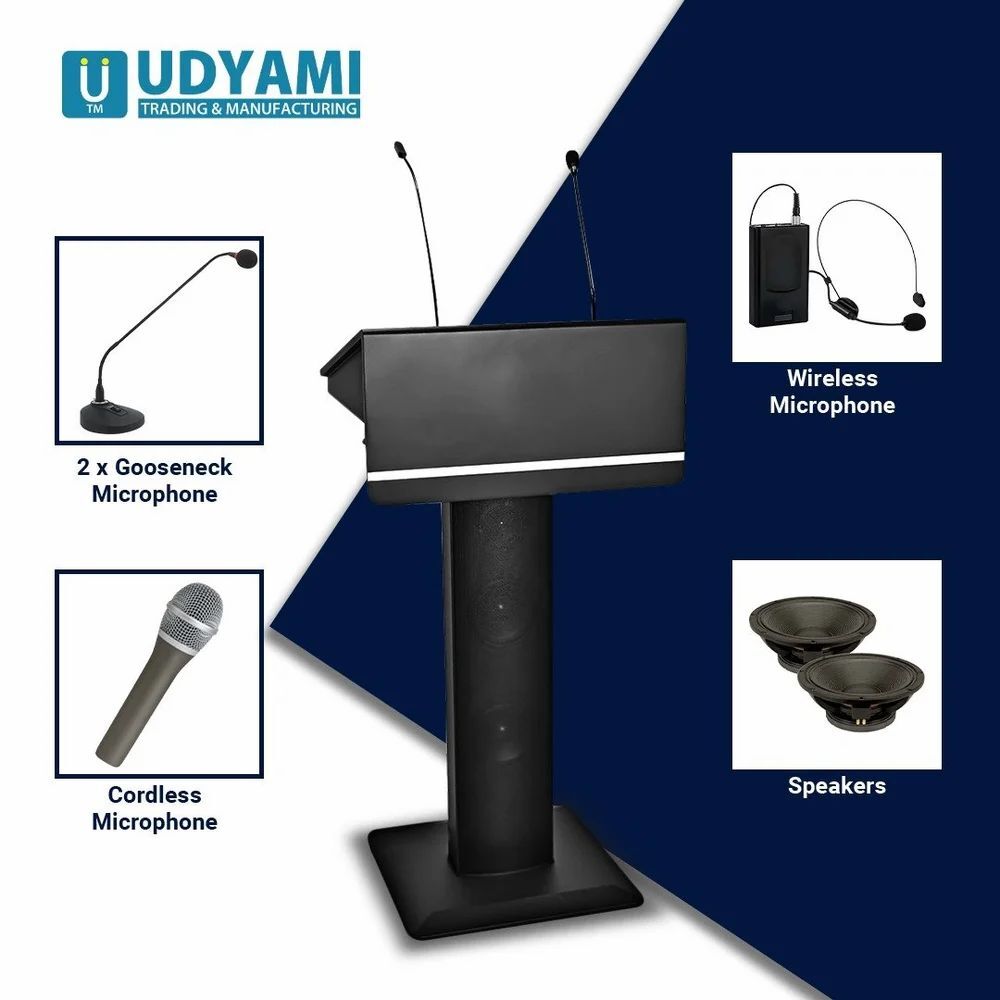 Metallic Digital Podium with Audio System for Smart Lecture Solution