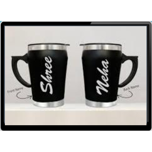 Customized Flask, Mugs And Bottles - Color: Black
