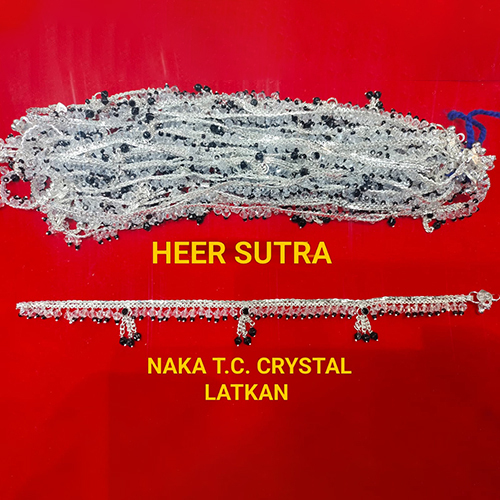Naka T.C Crystal Latkan Silver Plated Anklet