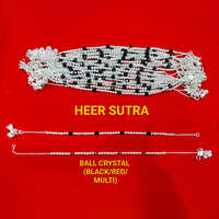 Black Red Multi Ball Crystal Silver Plated Anklet