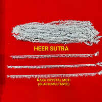 Black-Multi-Red Naka Crystal Moti Silver Plated Anklet