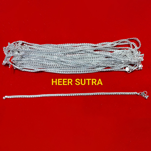 Oval Ball Anklet - Color: Silver