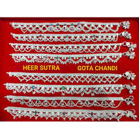 Gota Chandi / White Metal Silver Plated Payal